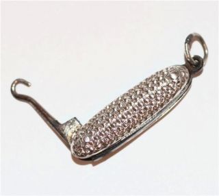 Antique Victorian Sterling Silver Shoe Or Glove Hook Charm For Chantelaine photo