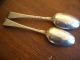 Silver Pair Of Mid 18th Century Spoons By Marmaduke Daintey Other photo 1