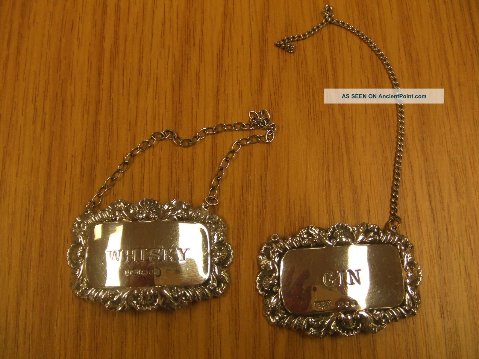 Solid Silver Hallmarked Drinks Labels : Whisky And Gin Other Solid Silver photo