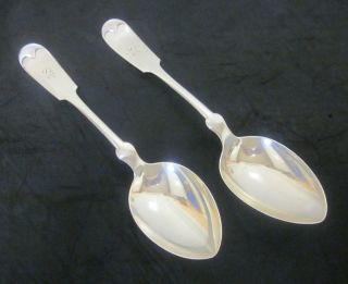Antique Wendell Large Sterling Silver Serving Spoons photo