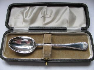 Quality Solid Silver Christening Spoon Hallmarked Sheffield 1943 By E.  J.  E photo