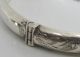 Solid Sterling Silver C.  1968 Ronex B ' Ham Hm Chased Hinged Bracelet Bangle Sterling Silver (.925) photo 7