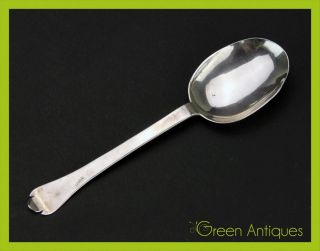 Antique 18thc Scandinavian Solid Silver Hand Engraved Dog - Nose Spoon C.  1710 photo