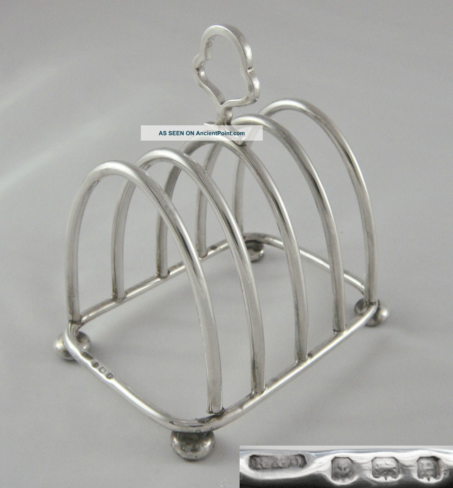Lovely Antique Roberts & Dore Hm Birmingham 1914 Sterling Silver Toast Rack Other photo
