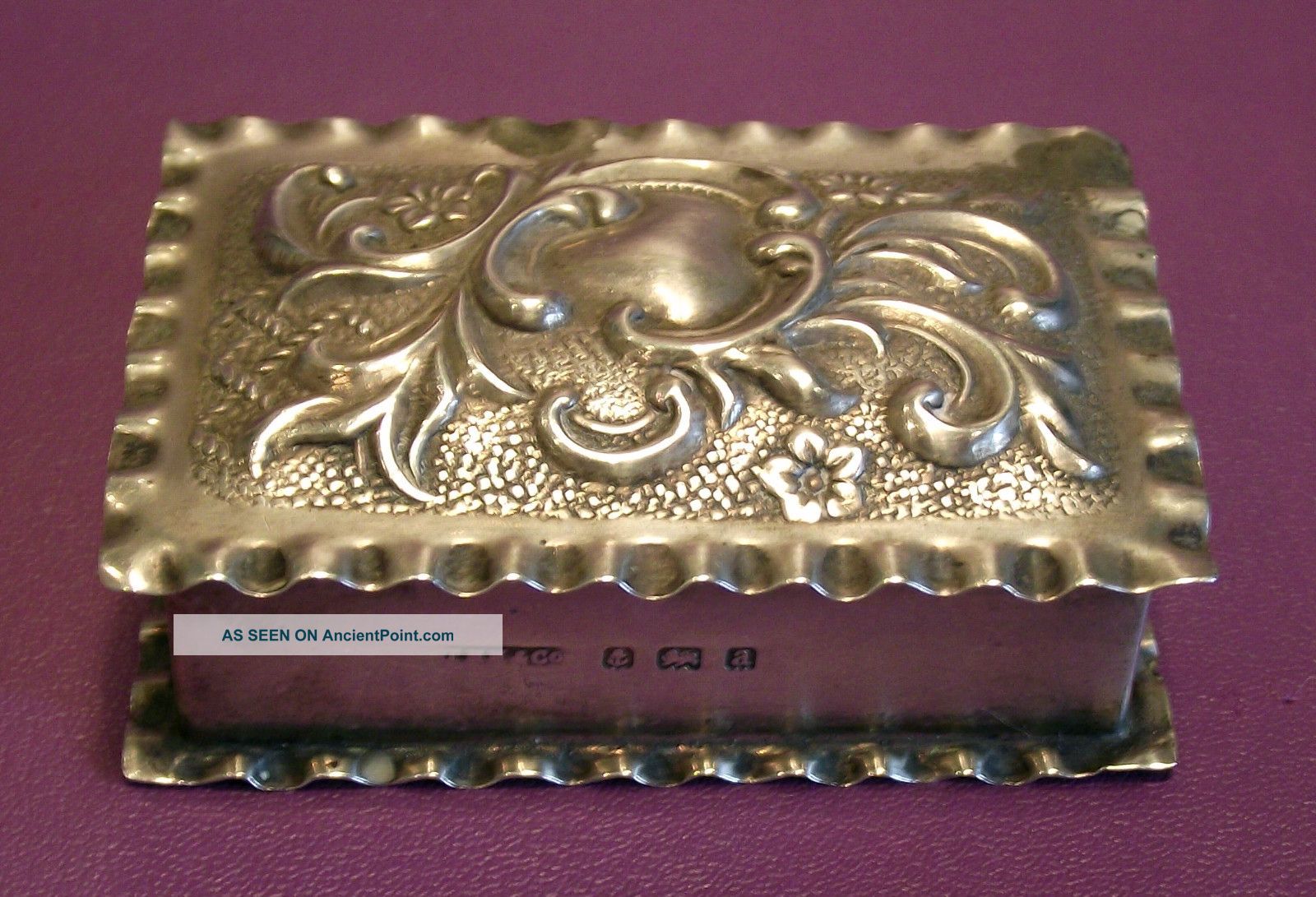 Solid Silver Victorian Snuff Box Birmingham 1900 Boxes photo