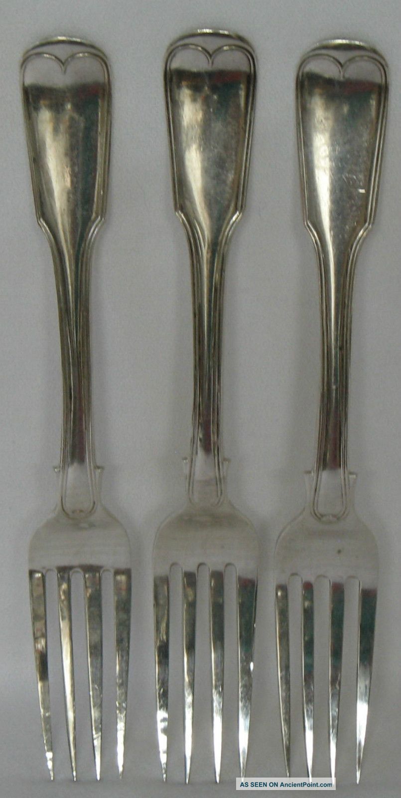 William Herman Newman Sterling Silver Fork Fiddle Thread Halifax Canada Set Of 3 Other photo