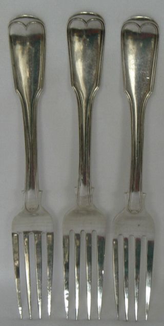 William Herman Newman Sterling Silver Fork Fiddle Thread Halifax Canada Set Of 3 photo