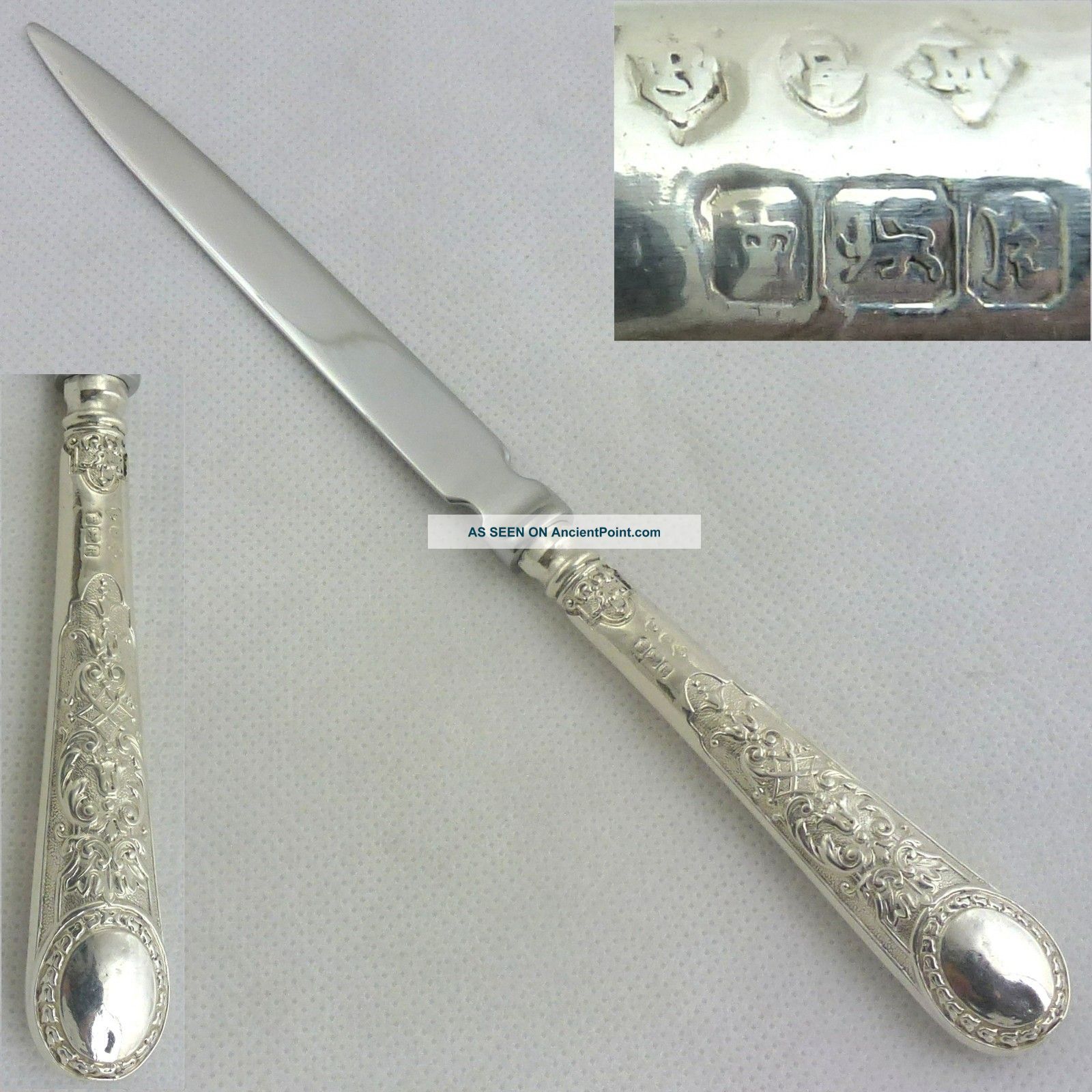 Antique Solid Silver Letter Opener Paper Knife 1902 Hallmarked Sheffield Nr Other photo