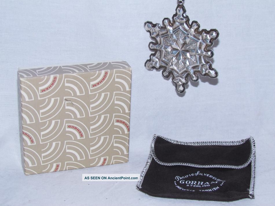 Gorham Sterling Silver 1971 Annual Snowflake Ornament With Box And Pouch Other photo