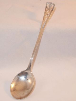 Antique Webster Sterling Silver Large Chocolate Spoon,  Pierced Handle Series photo