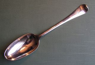 A Fine Antique Silver Hanoverian Double Drop Table Spoon,  London,  1740 photo