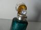 Fabulous Antique Victorian Silver Double Ended Cobalt Green Scent Bottle Bottles photo 4