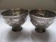 Pair Of 19th Century Continental Solid Silver Pedetal Salts C.  1860 Salt & Pepper Shakers photo 1
