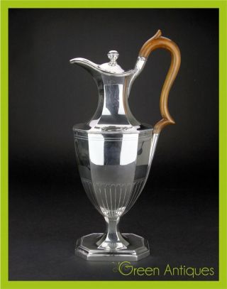 Antique 20thc Edwardian Solid Silver Coffee Pot,  Harrison Bros & Howson C.  1902 photo