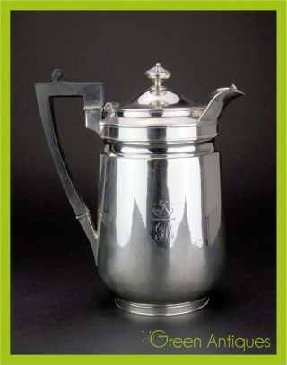 Antique 19thc Georgian Solid Silver Coffee Pot,  John Emes,  London C.  1807 photo