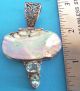 Vintage Hand - Made Sterling Silver,  Blue Topaz &mother - Of - Pearl Pendant - 18.  9 Gram Other photo 2