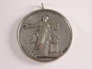 Unusual Antique German Silver 3000m Meisterschaft Athletics Medal.  1905. photo