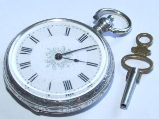 Antique C1890 Solid Silver Gents Pocket Watch Case Working photo