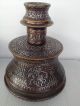Pair Islamic Candlesticks Silver Bronze Copper Cairoware Mamluk Persian Ottoman Middle East photo 1