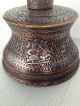 Pair Islamic Candlesticks Silver Bronze Copper Cairoware Mamluk Persian Ottoman Middle East photo 7