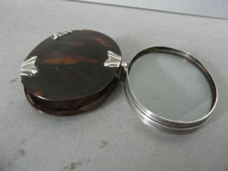 A Rare Antique Georgian Silver & Shell Folding Magnifying Glass photo