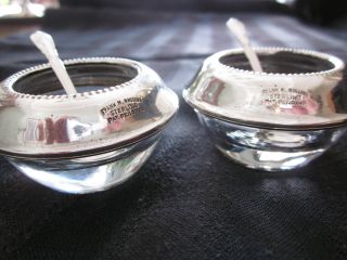 Frank M Whiting Sterling Salt Cellars Set With Spoons photo