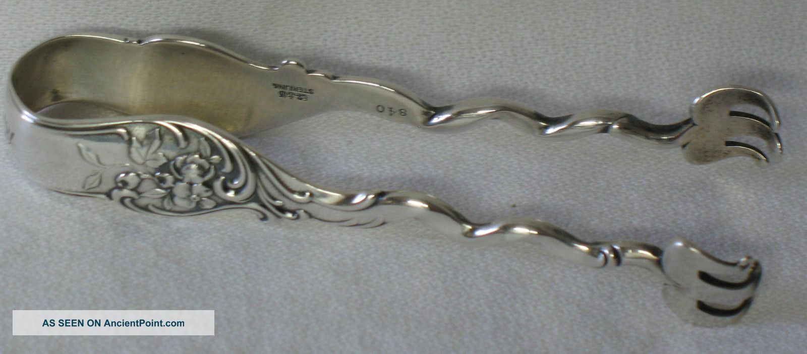Gorham Sterling Silver Floral Claw Sugar Tongs Other photo