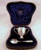 Cased Sterling Silver Egg Cup And Spoon - London 1918 - No Engraving Cups & Goblets photo 1