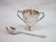 Cased Sterling Silver Egg Cup And Spoon - London 1918 - No Engraving Cups & Goblets photo 2