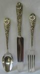 Gorham Eglantine C.  1870 Sterling Silver Christening Set Fork Spoon Knife Other photo 5