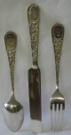 Gorham Eglantine C.  1870 Sterling Silver Christening Set Fork Spoon Knife Other photo 8