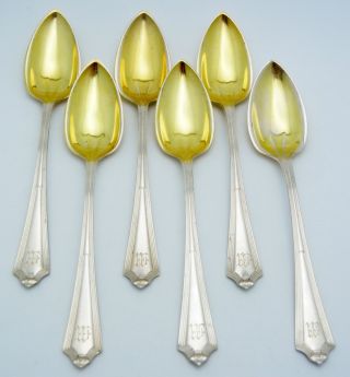 6 - Gorham Sterling Silver Fruit Spoons Plymouth photo