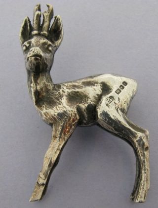 Vintage Eng Solid Sterling Silver Statue Of Baby Deer Fawn London 1974 N/r photo