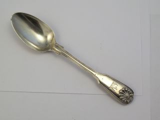 Kings Pattern Solid Silver Serving Spoon 1838 By Wt&ra London Armorial 98 Grms photo