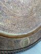Islamic Silver Tray Brass Copper Cairoware Mamluk Arabic Script Persian Ottoman Middle East photo 2