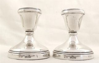 Pair Of Vintage Hallmarked Sterling Silver Candlesticks photo