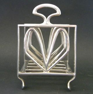 Antique English Arts & Crafts Sterling Silver Lover ' S Toast Rack 1904 Repair photo