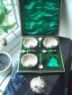 Boxed Set Of 4 Solid Silver Shell Form Salts And Spoons Salt & Pepper Shakers photo 1