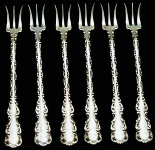 6 Whiting Louis Xv Sterling Oyster Forks photo