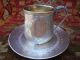 Antique French Solid Silver Cup & Saucer 950/1000 Minerva 1st Grade Cups & Goblets photo 2
