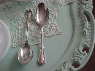 2 Large Gorham 1903 Norfolk Sterling Silver Serving Spoons photo