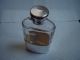 Edwardian Antique Solid Silver Cut Crystal Glass Hip Flask London 1918 Bottles, Decanters & Flasks photo 1