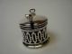 Art Deco Sterling Silver Mustard Pot With Cobalt Glass Liner & Spoon Mustard Pots photo 2