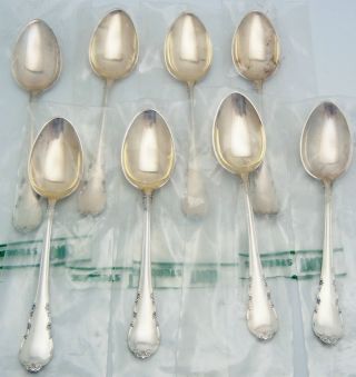 8 - Lunt Sterling Silver Niw Demitasse Spoons Modern Victorian photo