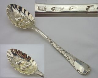 George Ii Silver Berry Spoon - London 1729 - Isaac Cornafleau photo