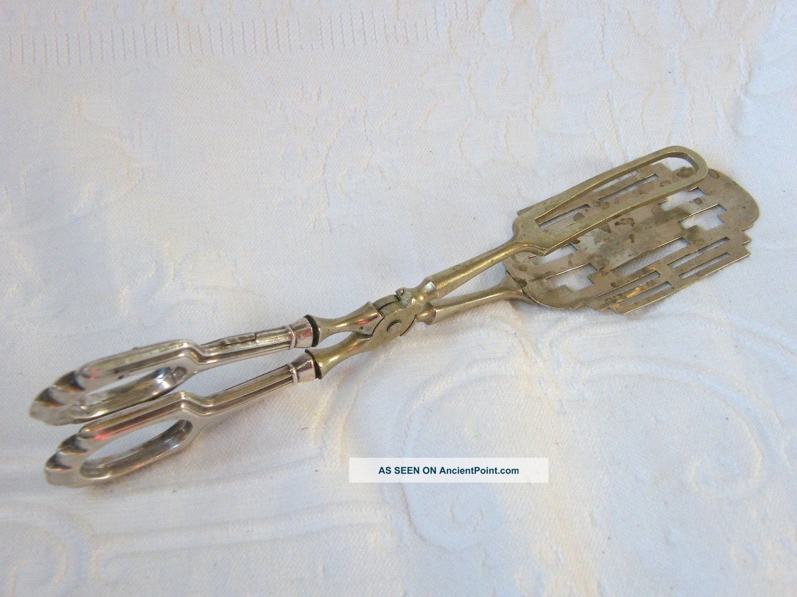 Vintage - German Silver Handled Cake Serving Tongs - Mayer & Fuch - Mainz - Circa 1920 ' S Other photo
