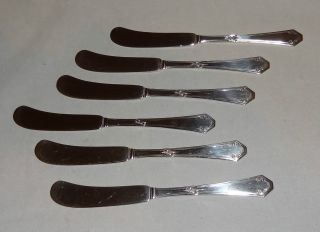 Set Of 6 Solid Sterling Silver Lady Mary Towle Butter Spreaders photo