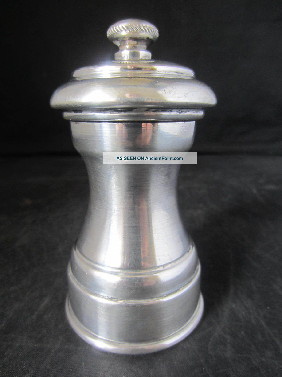 Vintage Silver Plated Pepper Mill / Grinder - By Peugeot France Salt & Pepper Cellars/ Shakers photo