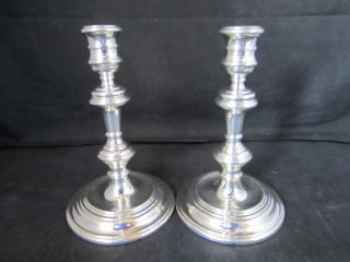Vintage Pair Of Solid Silver Candlesticks By William Comyns & Sons - London 1964 photo