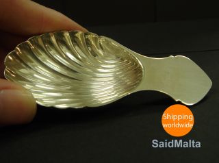 Shell Shape Scoop Spoon 925 Sterling Silver In Gift Box photo